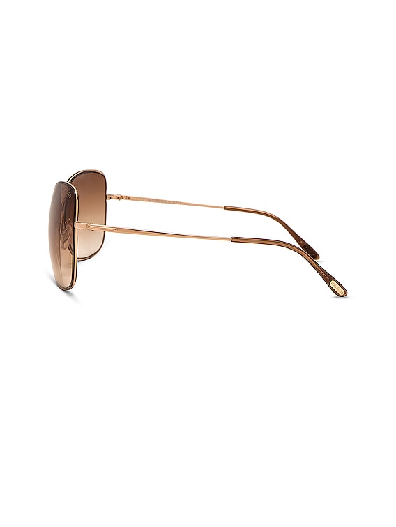 Tom Ford Colette Shiny Rose Gold Gradient Brown Lens Women\'s Sunglasses Tom Ford® FT0250 Colette Butterfly Sunglasses - EuroOptica main image 3