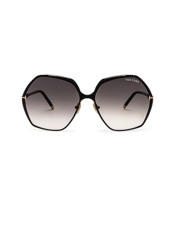 TOM FORD Fonda Sunglasses in Black & Grey | FWRD