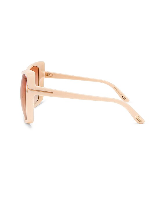 TOM FORD Jasmin Sunglasses in Shiny Ivory & Gradient Bordeaux | FWRD
