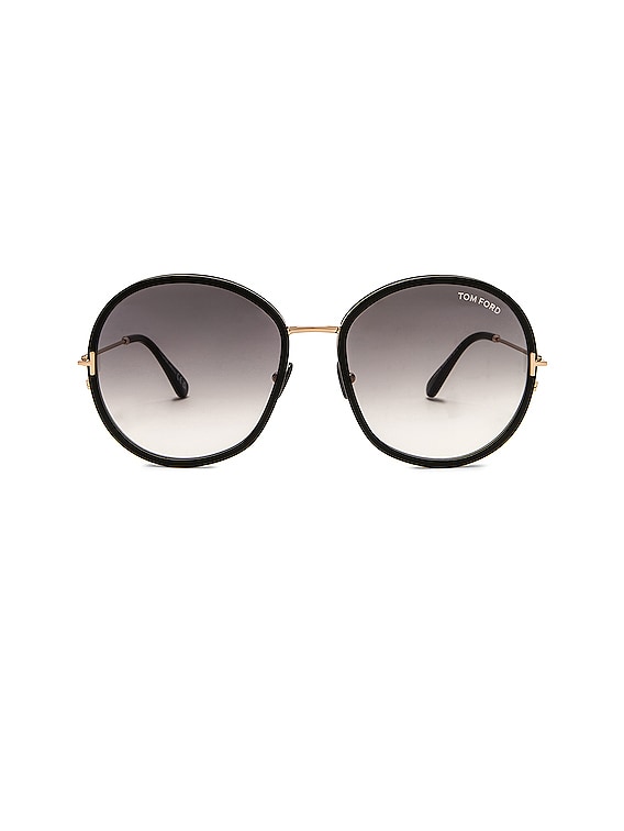 TOM FORD Hunter Sunglasses in Shiny Black u0026 Gradient Smoke | FWRD