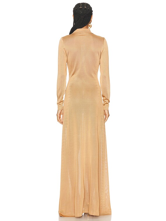 TOM FORD Slinky Polo Long Dress in Golden Beige | FWRD