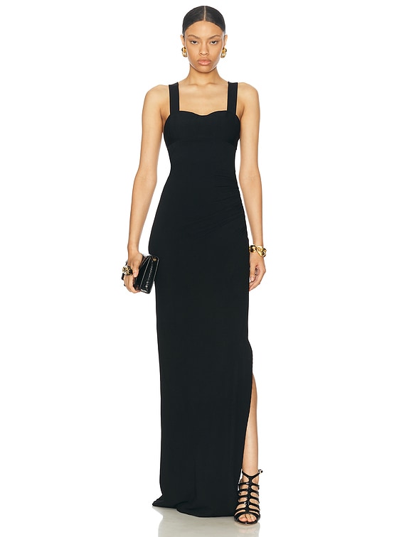 【関税込み】TOM FORD ブラック ロングドレス TOM FORD Long Corset Dress in Black | FWRD