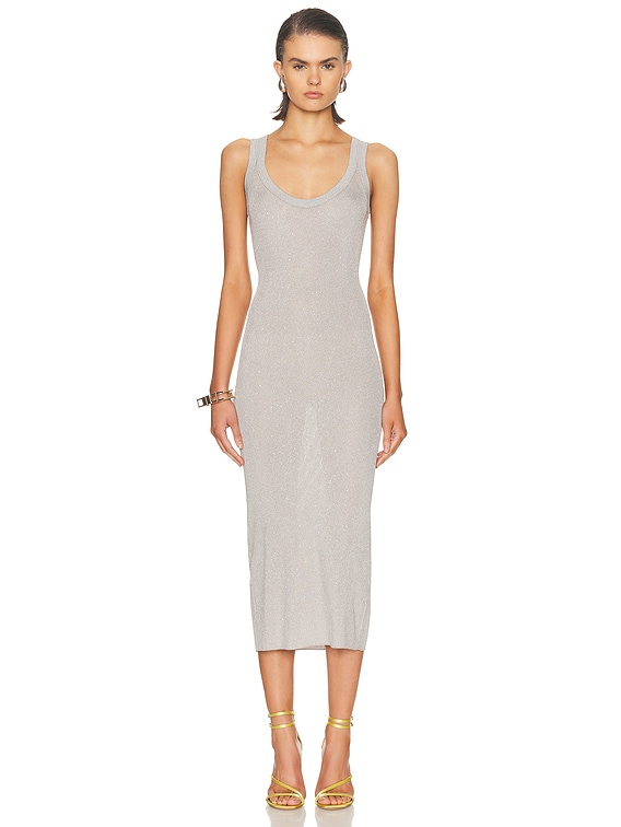TOM FORD Midi Tank Dress in Silver | FWRD
