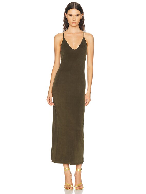 トムフォード　ワンピース TOM FORD Washed Jersey Tank Dress in Olive Black | FWRD