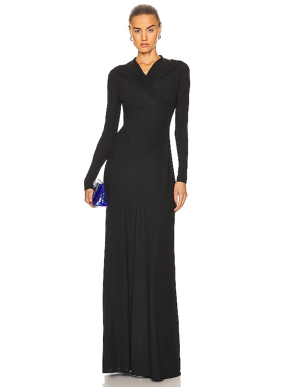 TOM FORD Jersey Hooded Evening Dress in Black | FWRD