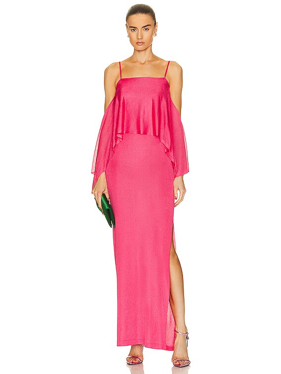 TOM FORD Slinky Full Length Ruffle Dress in Rose Bloom | FWRD