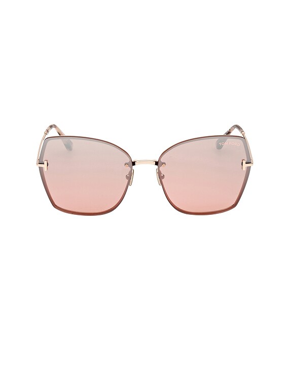 TOM FORD Nickie Sunglasses in Shiny Rose Gold & Rose Havana Tom Ford | 1107 Nickie | Shiny Rose Gold main image 3