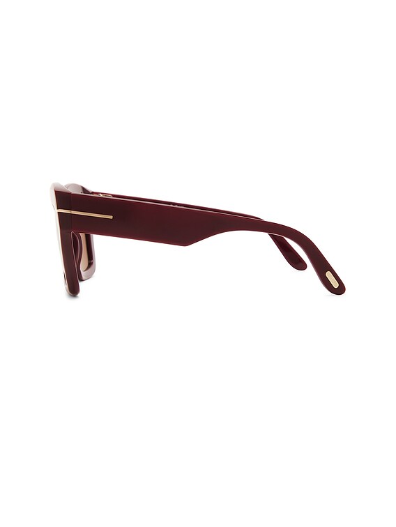 TOM FORD Luna Sunglasses in Shiny Solid Bordeaux Brown FWRD