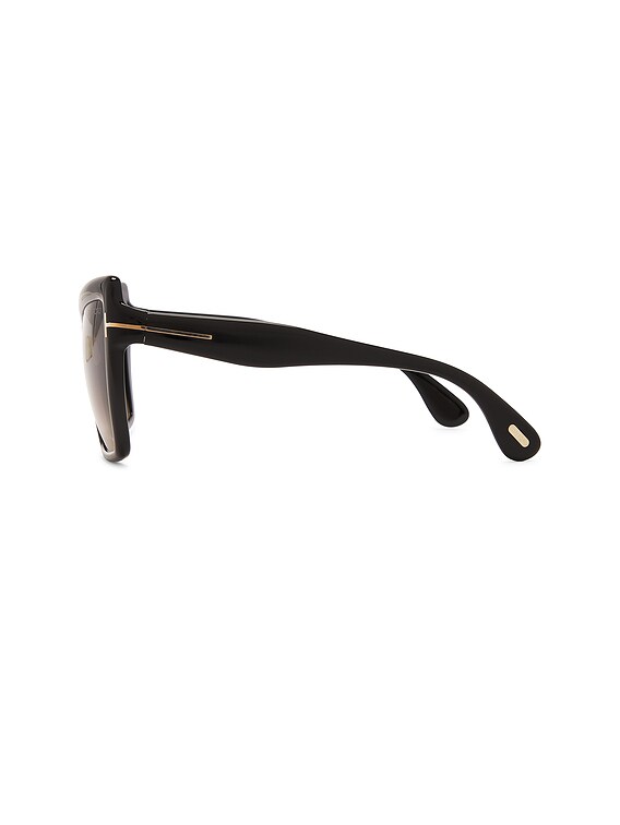 【関税&送料込み】Tom Ford Fiore Sunglasses TOM FORD Fiore Sunglasses in Shiny Black & Smoke | FWRD