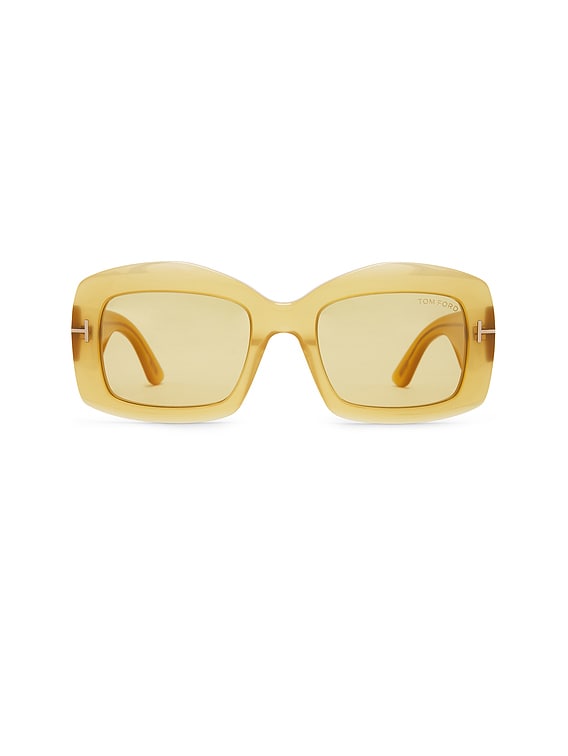 TOM FORD Venetia Sunglasses in Shiny Opal Honey & Vicuna