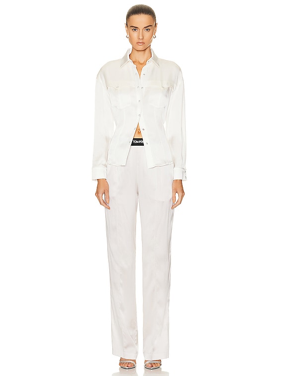 TOM FORD Silk Pj Pant in Platinum | FWRD