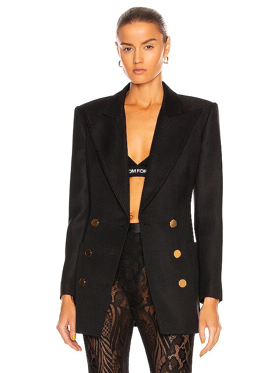 TOM FORD ダブルブレスト テーラードジャケット ブラック TOM FORD DOUBLE ブレザー - Black | FWRD