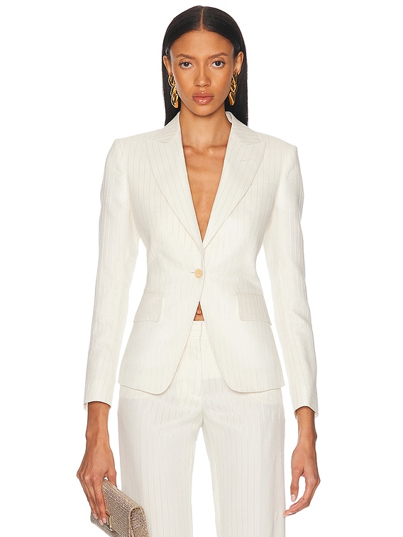 TOM FORD Single Breasted Jacket in Champagne Silver | FWRD