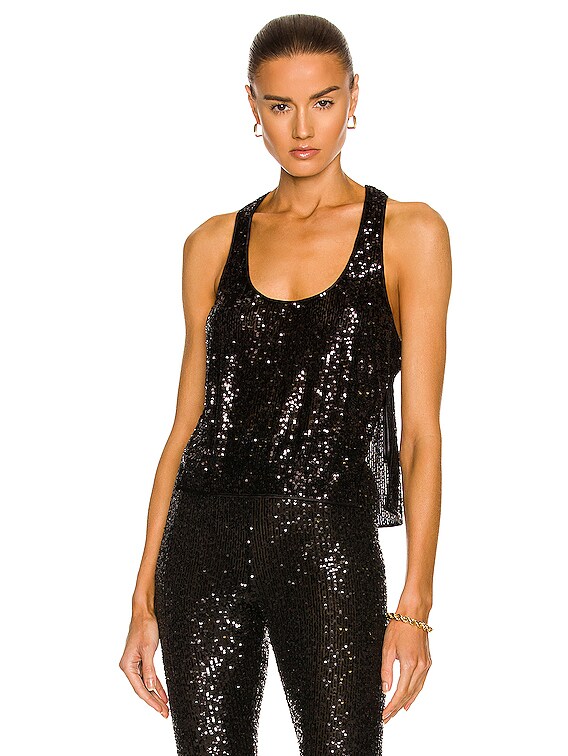 TOM FORD Sequin Tank Top in Black | FWRD