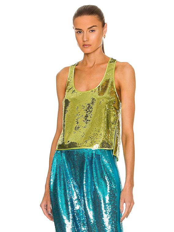 TOM FORD Liquid Sequin Tank Top in Lime | FWRD
