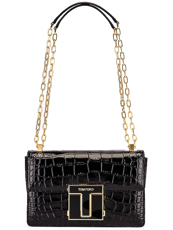 Leather Shoulder Bag in Black - Tom Ford