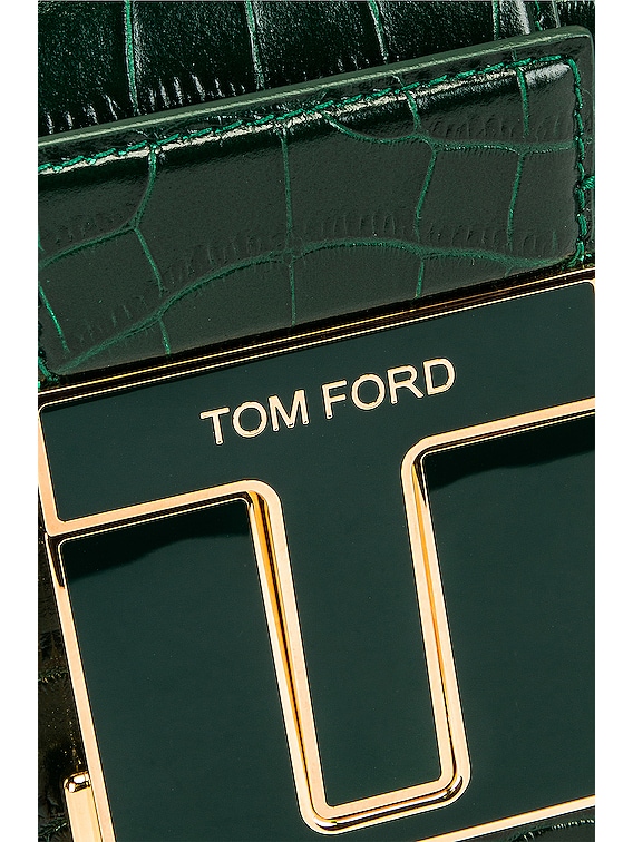 TOM FORD Stamped Croc Mini Top Handle Bag in Emerald Green | FWRD