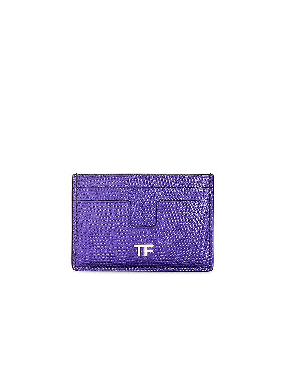 TOM FORD Printed Lizard Classic TF Card Holder in Dahlia | FWRD