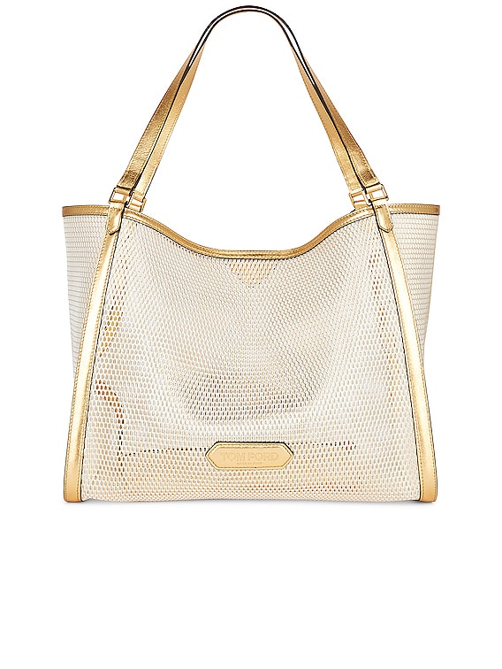 TOM FORD Metallic Mesh Label Medium Tote Bag in Gold | FWRD