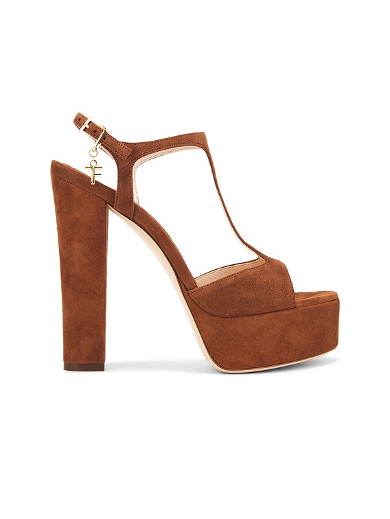 TOM FORD Angelina 130 Platform Sandal in Dark Whisky | FWRD