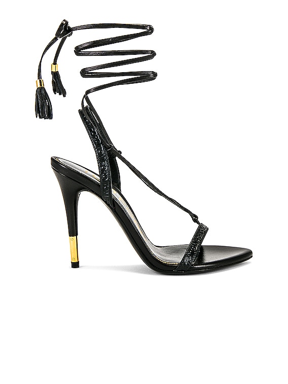 TOM FORD Lux Ankle Wrap Sandal in Black | FWRD