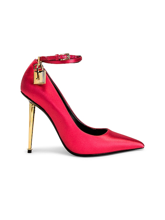 TOM FORD Satin Padlock 105 Pump in Coral Raspberry | FWRD