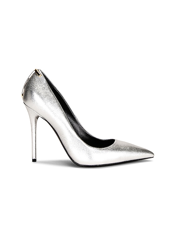 TOM FORD Laminated Iconic T Pump 105 in Silver | FWRD