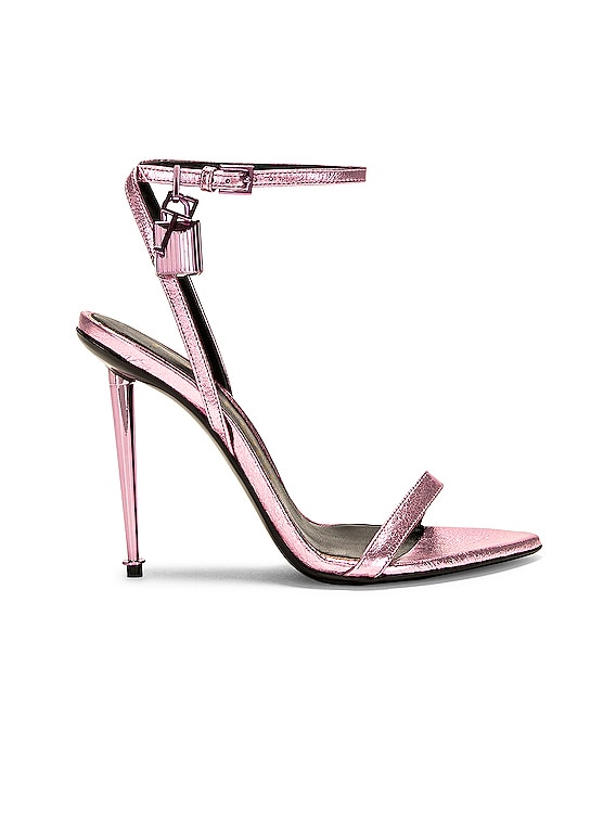TOM FORD Metallic Padlock Pointy Naked 105 Sandal in Light Pink | FWRD