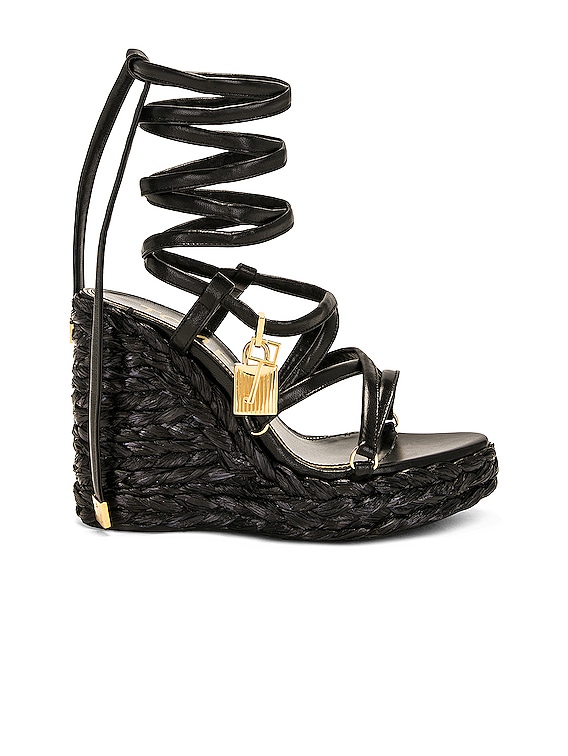 Maxi Rope Ankle Wrap Wedge Sandal