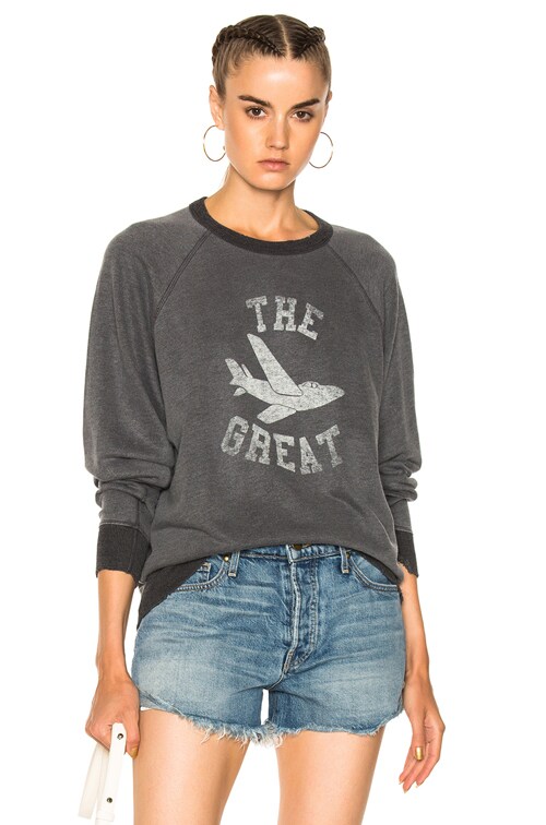 The Great College Sweatshirt in Charcoal Heather Grey FWRD