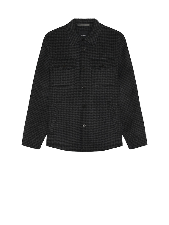 Theory Houndstooth Shirt Jacket in Black | FWRD