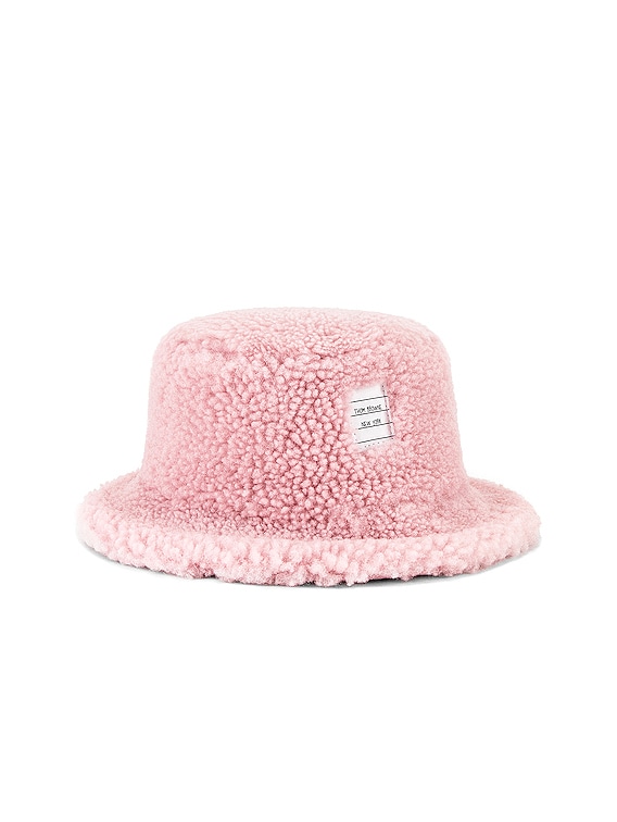 Thom Browne Shearling Bucket Hat in Light Pink | FWRD