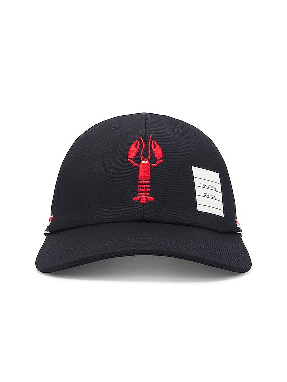 Thom Browne Lobster Icon 6-Panel Baseball Cap in Navy | FWRD