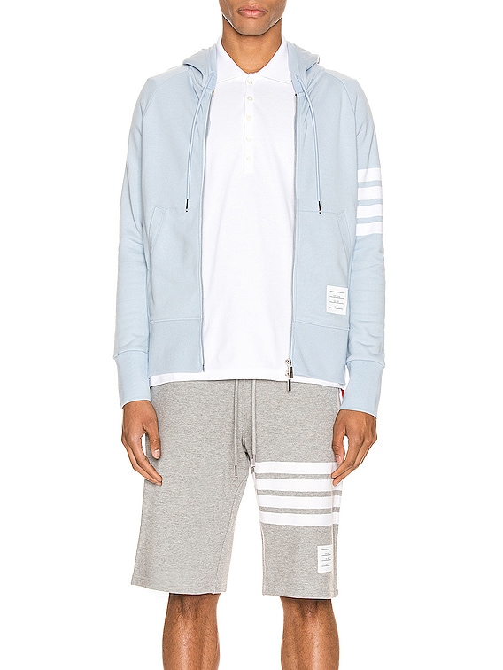 thom browne light blue hoodie