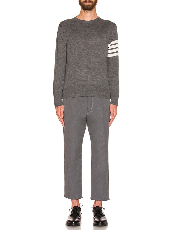 THOM BROWNE ストライフニットスカト FJK093AJ0069 996 Cotton Milano Stitch V Neck Cardigan | Thom Browne