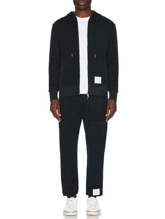 THOM BROWNE 正規関税込み HOOD/ZIP-UP MJT430A J0142 001 Thom Browne Zip Up Hoodie in Black | FWRD
