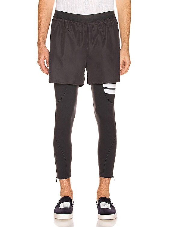 Thom Browne 4 Bar Compression Tights in Charcoal | FWRD