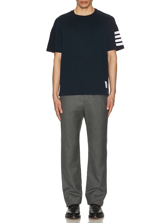 Thom Browne｜SHORT-SLEEVED ROUND NECK T-SHIRTS (MJS246A Thom Browne Short Sleeve Tee in Navy | FWRD