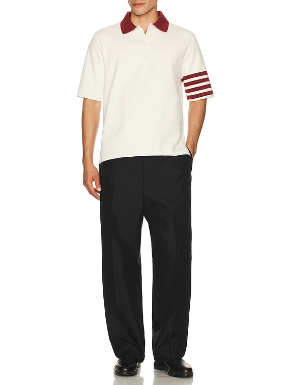 Thom Browne Rugby Short Sleeve Polo in White | FWRD