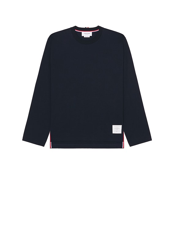 Thom Browne Oversized Long Sleeve Tee in Navy | FWRD