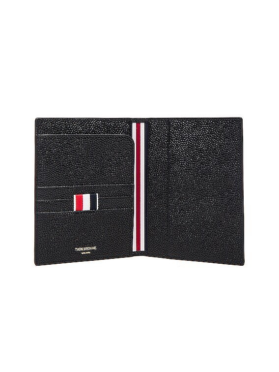 THOM BROWNE ペブルレザーパスポートケース　黒 THOM BROWNE ペブルレザーパスポートケース黒