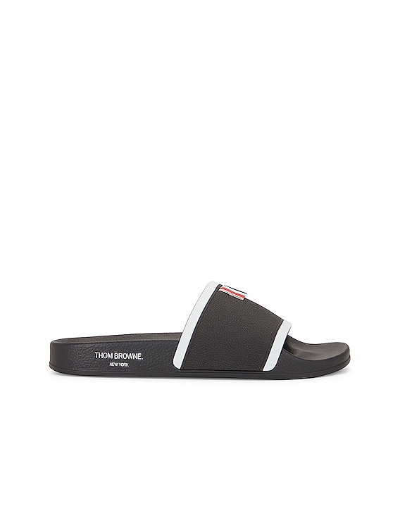 Thom Browne Rubber Pool Slide in Black | FWRD display picture 1