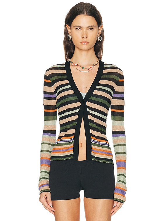 Tropic of C Linear Cardigan in Stripe | FWRD
