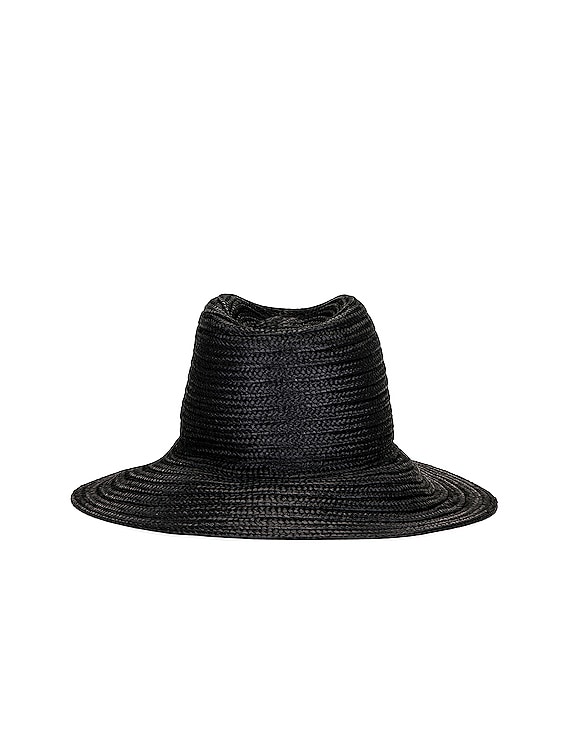 Toteme Raffia Panama Hat in Black | FWRD