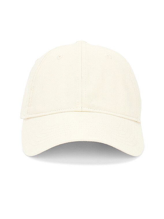 Toteme Leather Trim Cotton Cap in Pebble | FWRD