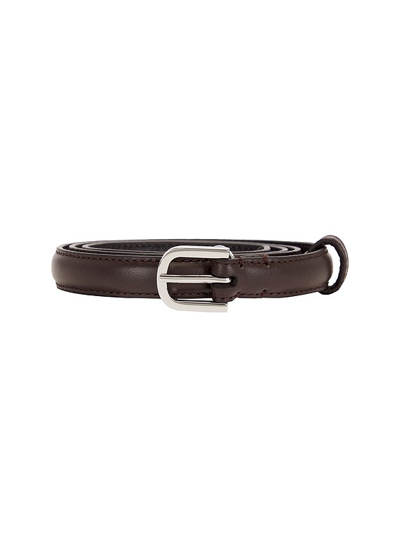 Toteme Thin Trouser Belt in Bark | FWRD Toteme Thin Trouser Belt in Bark | FWRD