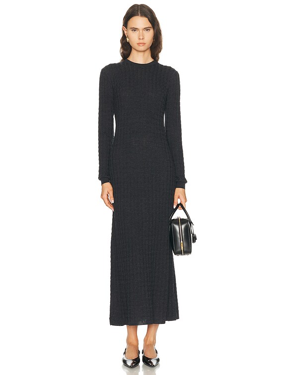 Toteme - Cable Knit Dress Charcoal - M - Women