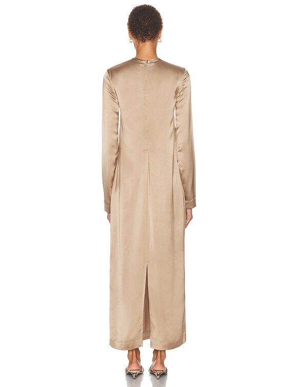latte satin dress TOTEME Long Satin Dress Latte | Neutrals