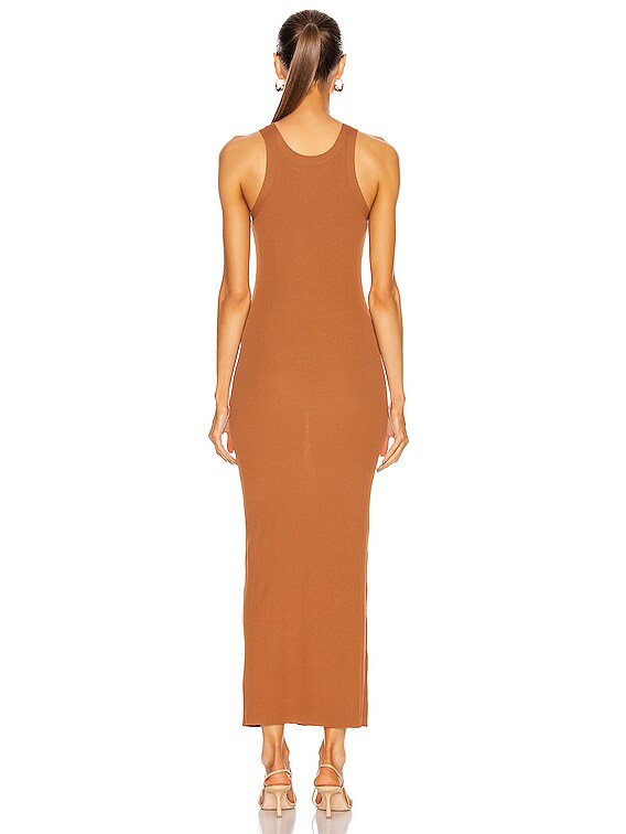 long brown tank dress Limitless Tiered Maxi Dress Clay / M
