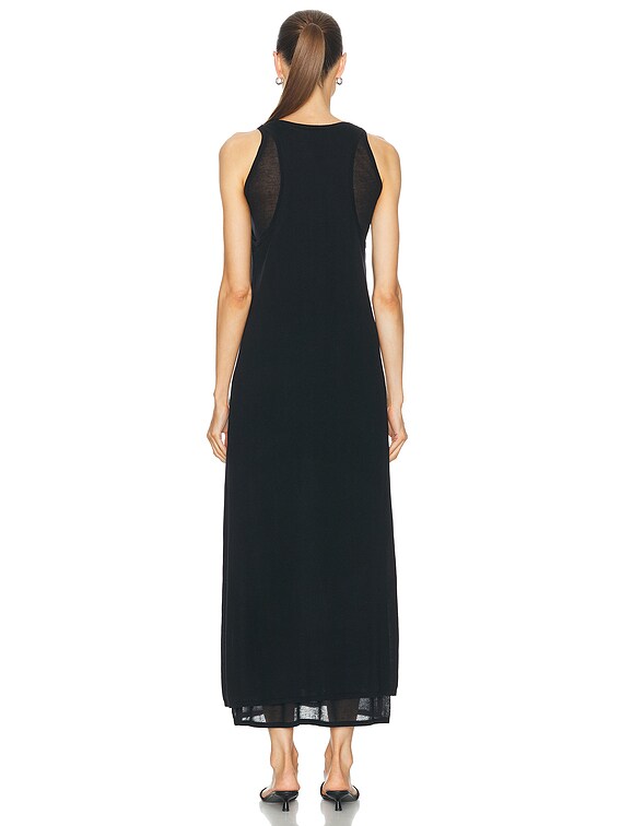 knee length dresses for ladies Compact knit tank black – TOTEME main image 0